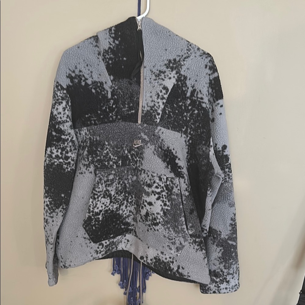 Nike Black and Gray Fleece Jacket